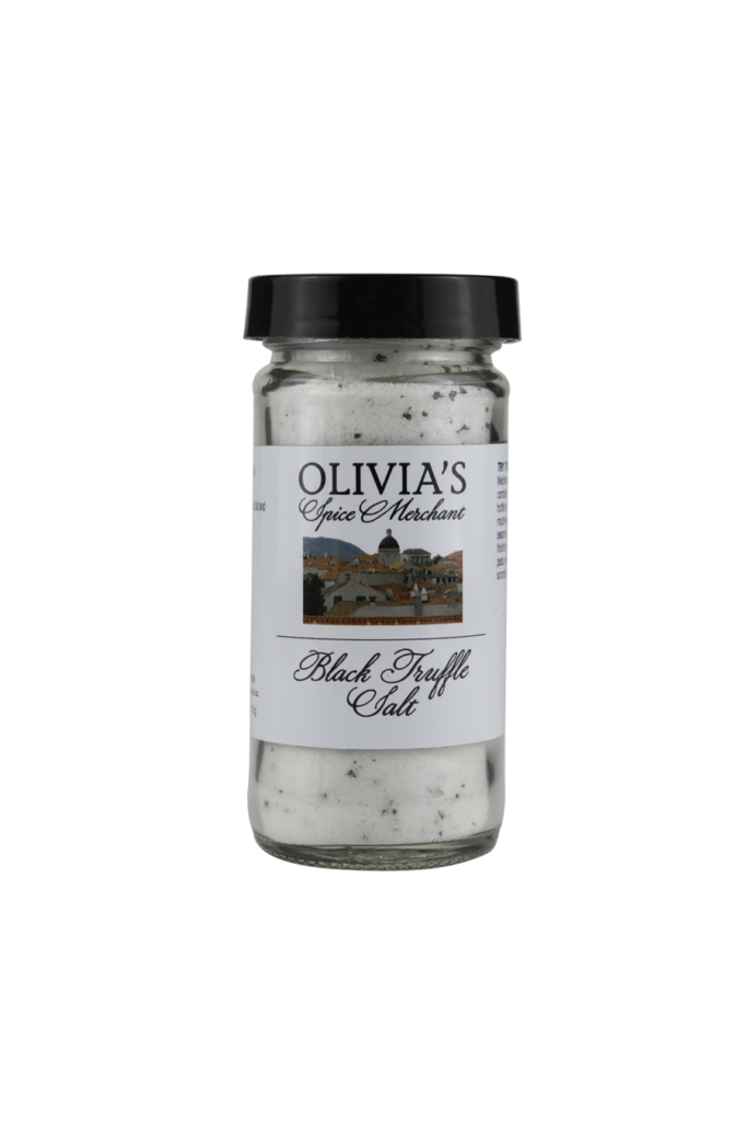 product photo on transparent background of olivia's black truffle salt